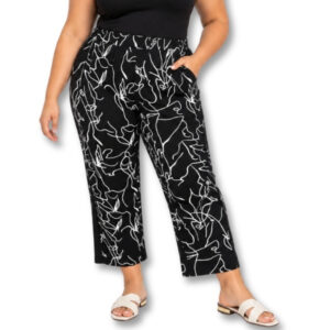 Emery Rose Black & White Abstract Print Pants – Size 3XL
